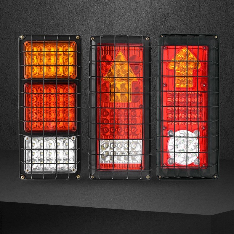 2V24V LED Trailer Tail Light LED Iron Frame Mesh Cover Rear Tail Light